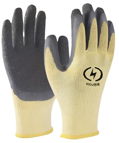 Guanti elettricisti, THETAG, 1 paio di guanti isolanti 400 V, resistenza alla tensione, guanti di sicurezza, guanti protettivi, guanti da saldatura, guanti da elettricista in gomma per manutenzione