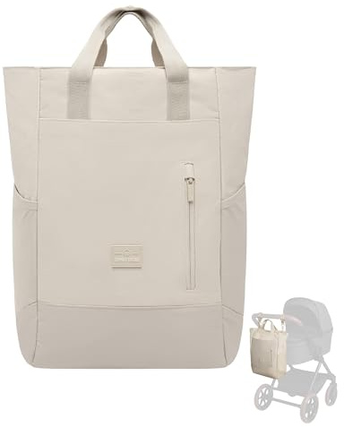 Johnny Urban Wickelrucksack & Wickeltasche für Kinderwagen Beige - Blair - Kinderwagentasche mit vielen Fächern & Flaschenhalter - 16 Liter Volumen - Wasserabweisend