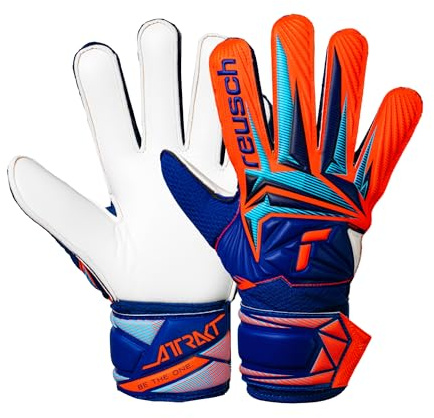 Reusch Gants de Gardien de But pour Enfants et Adolescents | Prise Robuste et Ajustement Stable | Gazon Artificiel, Gazon Naturel et Terrain Dur | Attrakt Solid Junior