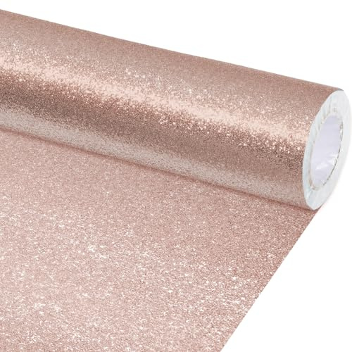 gisgfim Glitter Bulletin Board Roll Sparkle Bulletin Board Background Glitter Poster Paper Gift Wrapping DIY Art Crafts Non Fading Wallpaper for Home Office Classroom Decor 16 x20ft, Blush