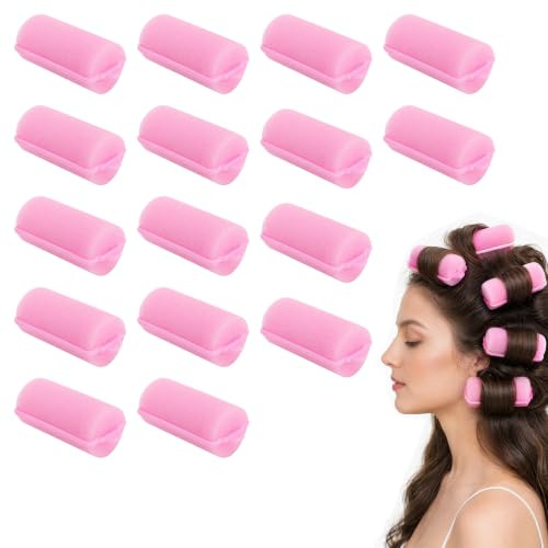 16 stycken papiljotts-set, mjukt skumpapiljotter utan värme | Mjukt skum papiljotter över natten för naturliga lockar utan värme, bekväm att sova, för kort och långt hår