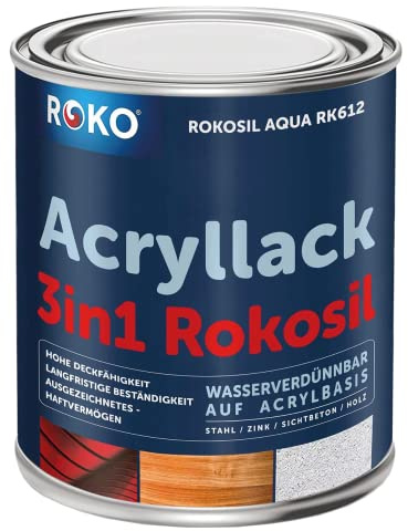 Acryl-Buntlack ROKOSIL - 3,6 Kg in Gelb - Seidenmatt - Wetterfest für Außen & Innen - 3in1 Grundierung & Deckfarbe - Premium Acryllack - Lack für fast alle Oberflächen - Langlebig & Robust