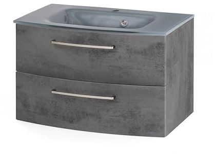 Waschtisch Stivan 80 cm mit Waschbecken grau – Beton
