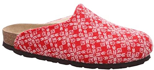 Rohde Damen Pantoffeln Filz Hausschuhe Alba 4800, Größe:40 EU, Farbe:Rot