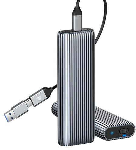 ORICO M.2 NVMe SSD Gehäuse, 10 Gbps USB3.2 USB-C Werkzeuglos Aluminium-NVMe Adapter für M.2 PCIe NVMe M-Key 2230/2242/2260/2280 SSD, Externe M2 Gehäuse mit UASP Trim SMART- AM2G2