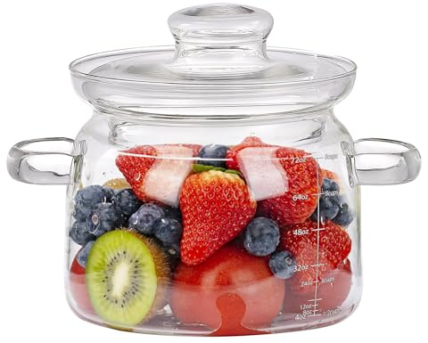2.3Quart Simmer Pot for Stove Potpourri,Heat-Resistant Borosilicate Glass Pot for Cooking on Stove with Lid,Glass Saucepan Cookware for Pasta, Baby Food & Milk,Microwave,and Dishwasher Safe