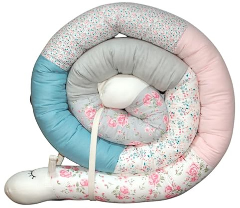 Bettschlange/Bettschnecke XXL(Rosen) *** Länge 300cm** Stillkissen, Seitenschläferkissen
