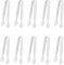 MEGAVOW 10 Pack Stainless Steel Ice Sugar Tongs, Mini Serving Appetizers Tongs for Food, Sugar, Cubes, Kitchen, Wedding, Party, Bar Bucket (Silver)