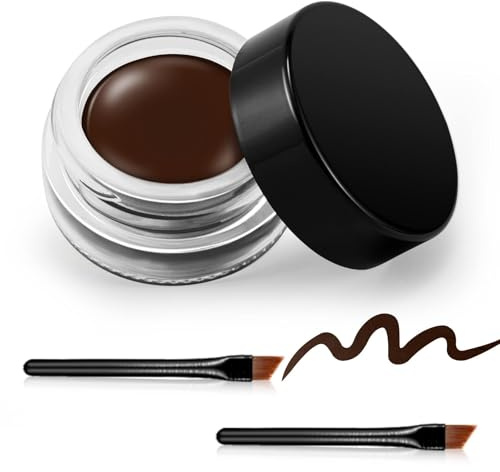 Erinde Braun Gel Eyeliner, Wasserfest Langanhaltende Creme Eye Liner Gel, Hochintensive Pigmente, Wischfestes Eye Makeup, mit 2 Eyeliner-Pinseln 04#