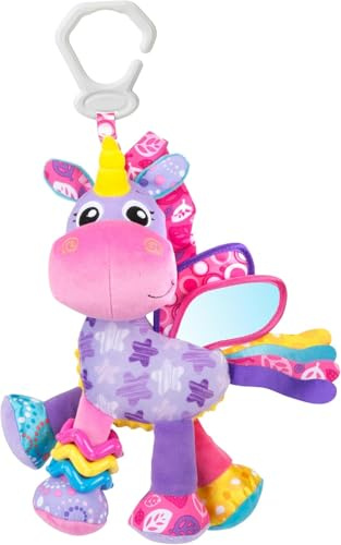 Playgro Activity Friend Stella Unicorn – Juguete de Actividades Unicornio para bebé 0+ Meses, con Texturas, Clip y Colores Brillantes