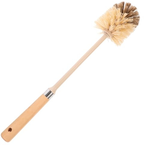 DEARMAMY Long Handle Toilet Brush with Ergonomic Solid Wood Handle for Bathroom Cleaning Bristles Remove Stains Without Scratches Suitable for Home Hotel Office and Shopping Mall Use