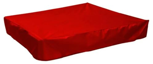 Sandlådeskydd kvadratiskt dammsäkert terrass-sandlådeskydd, möbler, polyester-TAFT, vattentätt utomhusskydd 190T (röd, 120 x 120 x 20 cm)