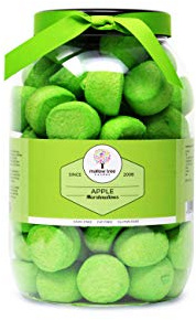 Apple Flavoured Green Marshmallow Balls in a Gift Jar, 600 g By Mallow Tree. Luxury Sweets Ribbon Gift Jar. Gluten Free, Dairy Free, Fat Free Marshmallows