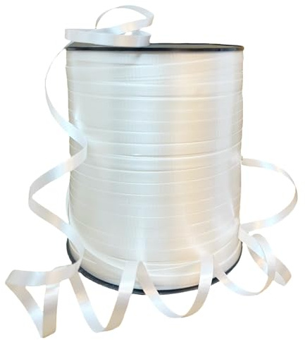 GIFTEXPRESS 500 Yards White Curling Ribbon – Waterproof Balloon Ribbon for Gift Wrapping, Party Decor, Florals & DIY Crafts, White Balloon Strings
