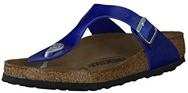 BIRKENSTOCK Classic Gizeh Birko-Flor, Damen Zehentrenner, Blau (Blau), 38 EU