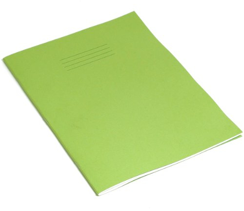 Rhino A4-Schulhefte, 64 Seiten/obere Hälfte, blanko und untere Hälfte, liniertes Papier, 15 mm, 10 Stück, Büro- und Schulbedarf, Hellgrün