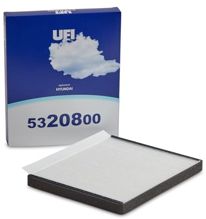 UFI Filters, Filtro Abitacolo Antipolline 53.208.00, Filtro Abitacolo per Ricambio, Adatto a Auto, Applicabile su Diversi Modelli Hyundai Accent, i20, i30, Kia Carens, Ceed