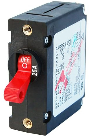 Blue Sea Systems Breaker Red Interruptor de Circuito AA1 25A Rojo, para Hombre, 30 Amp