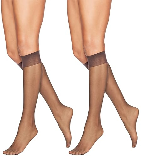 Hanes Alive Full Support Sheer Toe Knee-High Stockings, Barely There, One Size (Pack of 2)