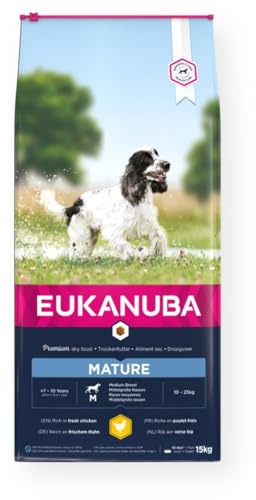 Eukanuba Complete Dry Dog Food for Mature Senior Medium Breeds with Fresh Chicken 15 kg
