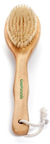 GranNaturals Dry Brushing Body Brush for Lymphatic Drainage + Cellulite Scrubber- Natural Bristle Skin Exfoliator for Body, Back, Legs, and Foot - Exfoliating Body Scrub for Ingrown Hair Bumps