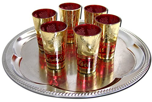 Glass Ware 6X Teegläser Marokko orientalische Teegläser Gold