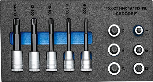 GEDORE Satz Schraubendrehereinsätze 1/2 Zoll in Check-Tool-Modul, 1 Stück, 1500 CT1-INX 19 LK