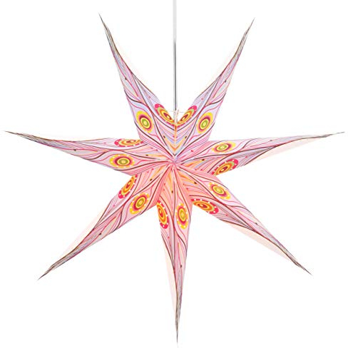 GURU SHOP Faltbarer Advents Leucht Papierstern, Weihnachtsstern 80 cm - Narvara, Papiersterne 80 cm
