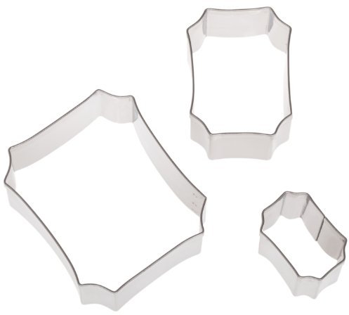 Ateco Plain Edge Plaque Shaped Cutter Set in Assorted Sizes, Stainless Steel, 3 Pc Set