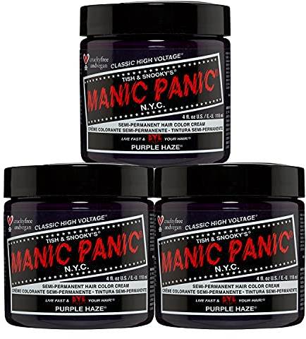 Manic Panic High Voltage® Classic Cream Formula Colour Hair Dye 118ml (Purple Haze®) - 3 PACK