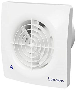 National Ventilation MON-S100HT Monsoon 'Silence' Extractor Fan 4 Inch / 100mm (Humidistat / Timer Model)