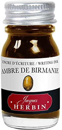 Jacques Herbin 11541T - Writing and drawing ink - Fountain pens and rollerball pens - Ambre de Birmanie/ Burma Amber - 10 ml - Made in France - Calligraphy