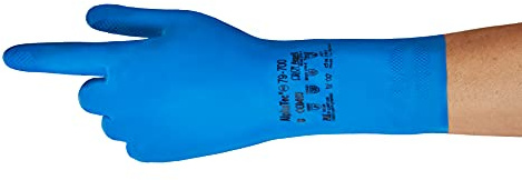 Ansell AlphaTec 79-700 Chemikalienschutz-Handschuhe, Mehrzweck-Arbeitshandschuhe, Chemisch Beständig, Lebensmittelkontakt, Aquadri Technology, Latexfrei, Größe L (1 Paar)