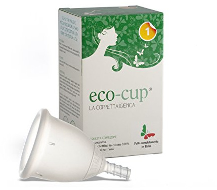 Eco-Cup, Coppetta Mestruale Made in Italy, Coppetta Mestruale in Silicone Medicale, Comoda, Ecologica, Economica, Riutilizzabile, Trasparente, Taglia 2