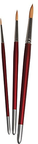 Rayher Lot de pinceaux d’artiste universels, 3 pces., rond, tailles 2-6-10, fibres synthétiques, 100% FSC, collage, aquarelle, gouache, vernis -37051000
