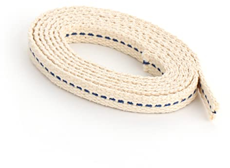 NKlaus 1 Meter 8mm 100% Natürliche Baumwolle Lampendocht flach Litzendocht Laternendocht für Ölbrenner Öllampe mit gereinigtem Petroleum 1293
