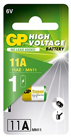 Batterie 11A - Set da 1 Pila | GP Alkaline | Pile 11 A Alcaline da 6V - Lunga Durata