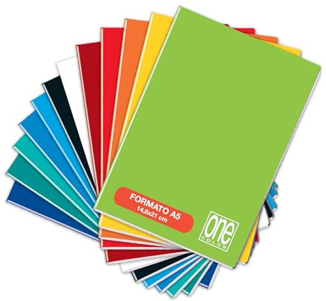 Blasetti One Color - Quaderno A5 - Tinta Unita 0C Righe con Margine - 10pz