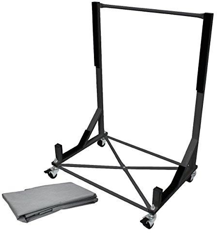 ECD Germany Soporte XXL de Hardtop - 4 Ruedas bloqueables - Frenos de estacionamiento Seguro Estable - Soporte Techo Duro - Negro - Acero con Recubrimiento de Polvo - Cubierta Almacenamiento de Coche