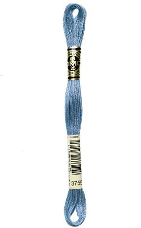 DMC 117-3755 Mouline Stranded Cotton Six Strand Embroidery Floss Thread, Baby Blue, 8.7-Yard