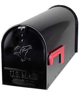Architectural Mailboxes Elite Classic Galvanized Steel Post Mount Black Mailbox