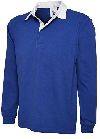 Uneek New Mens Plain Premium Rugby Shirt