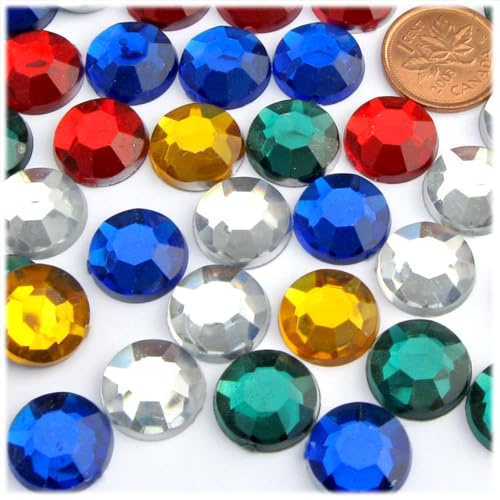 The Crafts Outlet 144-Piece Round Rhinestones, 14mm, Multi Assortment