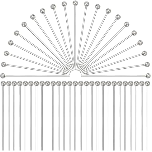 PandaHall 200pcs Messing-Kugelkopfstifte 20mm Platin-Stiftstifte für DIY Charm Beads Crafts Schmuckherstellung