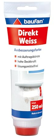 Baufan Direkt Ausbesserungsfarbe, Weiß mit Auftragsbürste, 250 ml