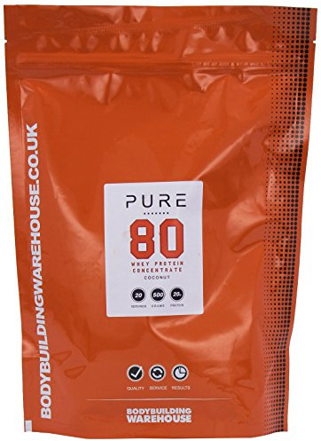 Pure Whey Concentrate 80 Protein Powder - Excellent Amino Profile for Lean Muscle Building, Growth and Recovery. Grass-fed, Low & No Added Sugar - Coconut, 500g