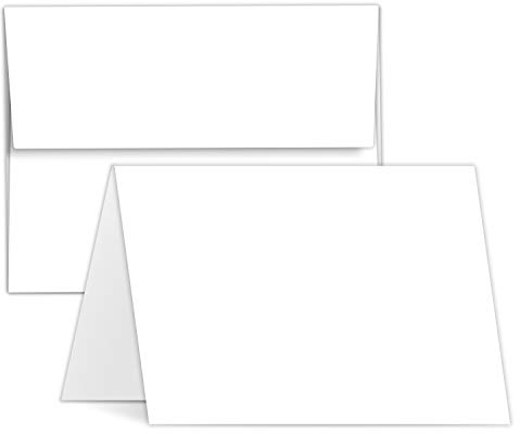 Greeting Cards Set – 5x7 Blank White Cardstock and Envelopes Perfect for Business, Invitations, Bridal Shower, Birthday, Interoffice, Invitation Letter, Weddings and All Occasion – Bulk Set of 50