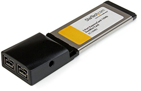StarTech.com 2 Port ExpressCard 1394b FireWire Laptop Adapter Card - Texas Instruments FireWire Card - ExpressCard FireWire 800 (EC1394B2)