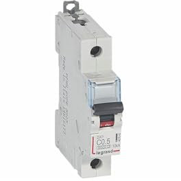 407645 Disjoncteur Unipolaire 0.5a - 1p Courbe C - 6/10ka - à Vis - Legrand Dx3