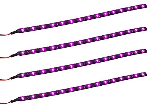 Qiorange 4 X 30cm 15 LED Wasserdicht LED Lichtleiste Balken SMD LED String LED Streifen Leiste 12V (Rosa)